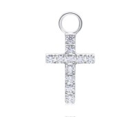 Sparkling Cross Silver Charms CH-360